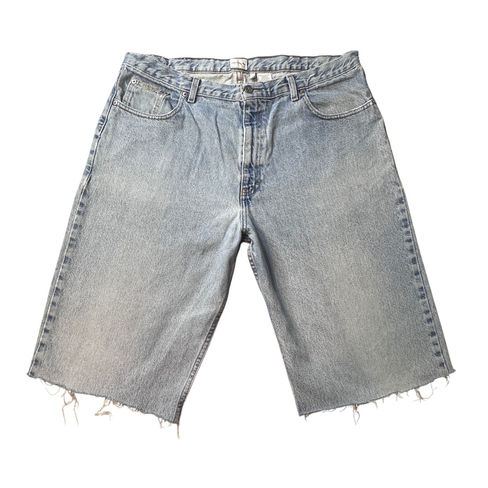 VIntage Calvin Klein Denim‎ Shorts Mens 40 Blue Double Stone Wash Cut Off Jorts